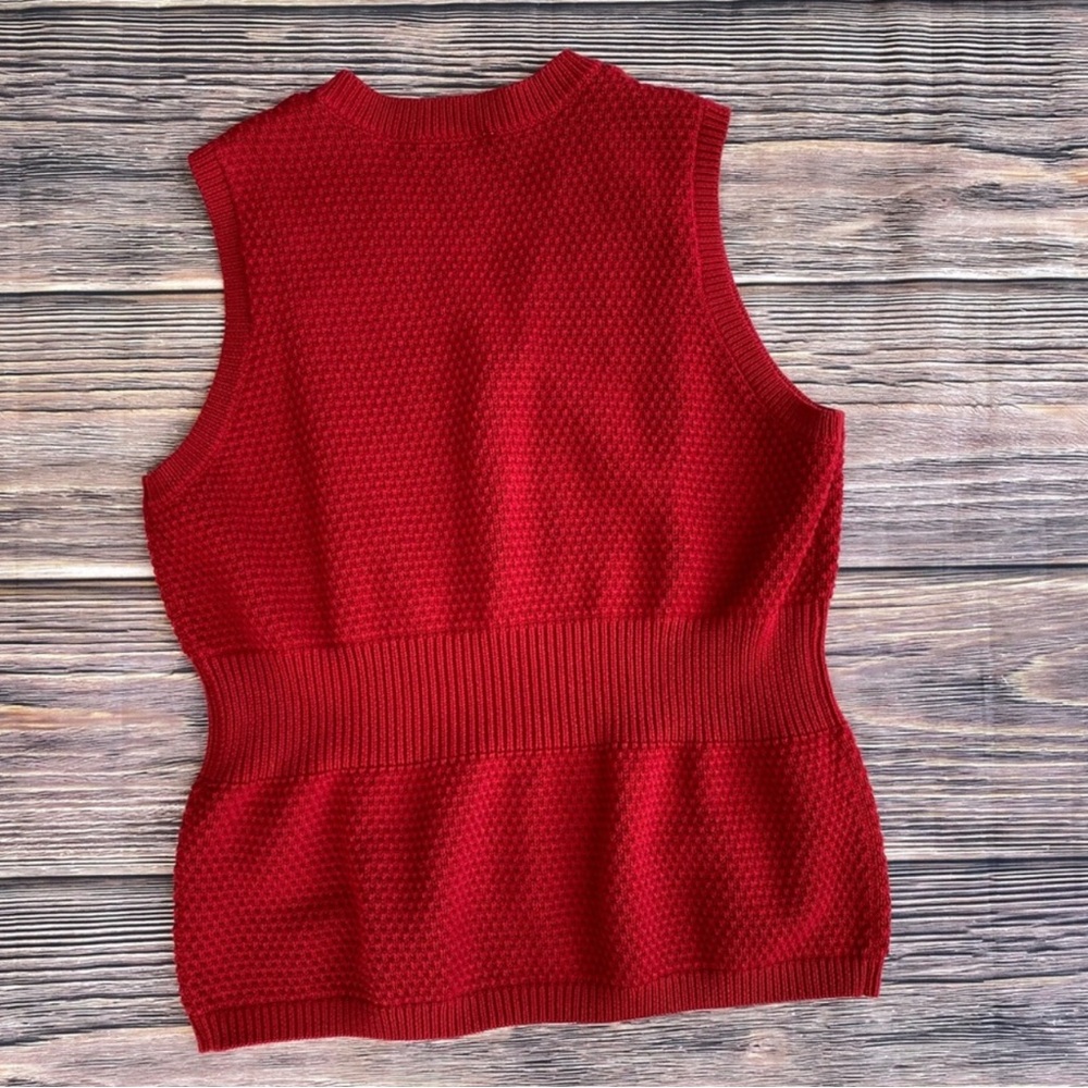 Vintage Pendleton Red Cable Knit Button Front Swe… - image 6